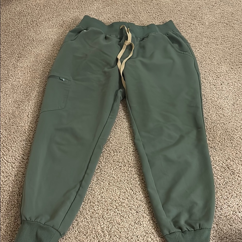 Figs Moss Jogger Scrubs with Drawstring